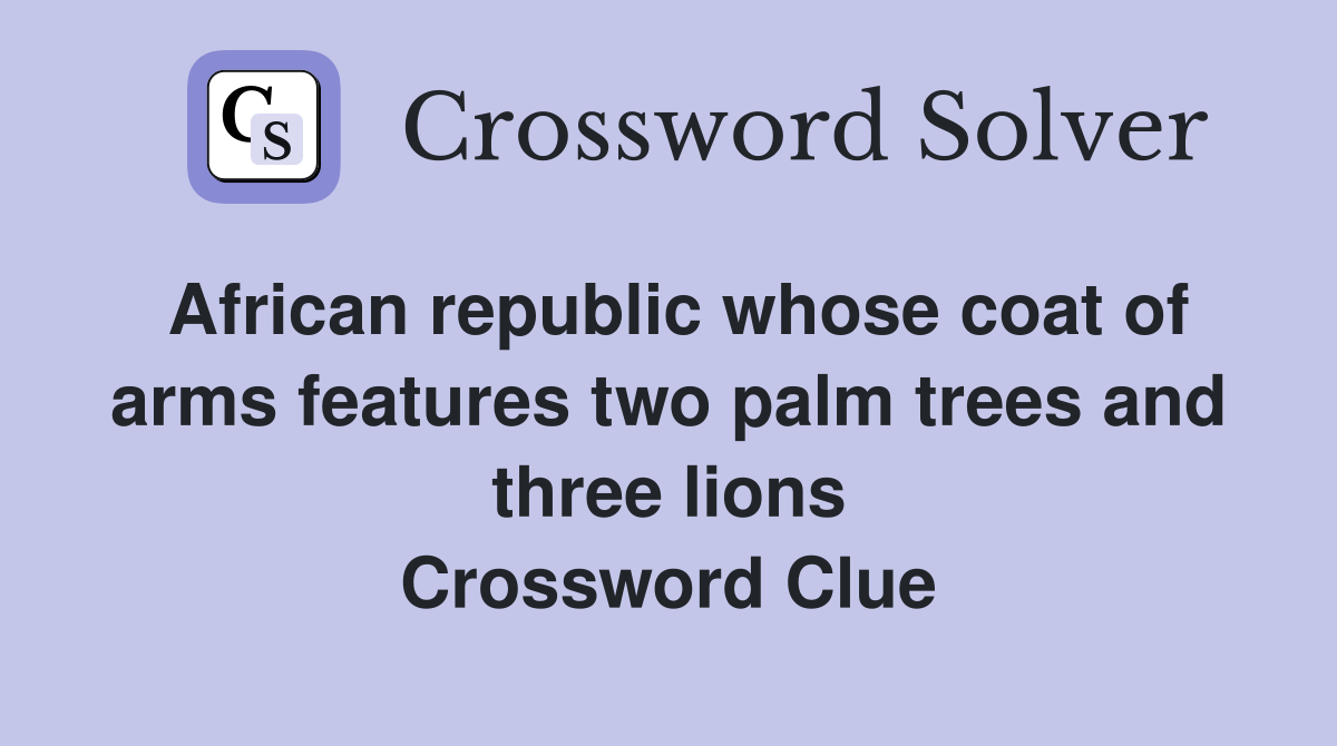 African republic whose coat of arms features two palm trees and three